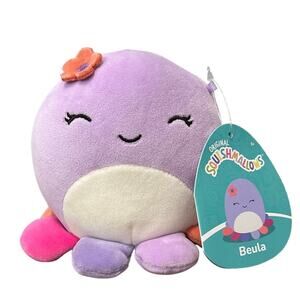 Squishmallows Beula Soft Plush NWT Soft 5in Purple Multicolor Soft Girl Squishy